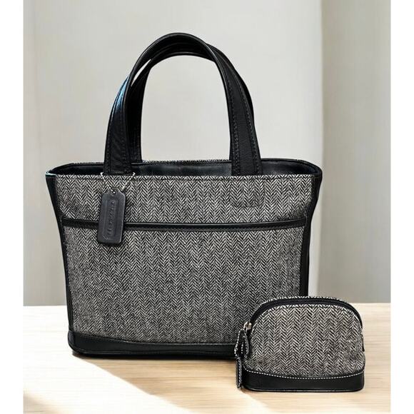 Coach Handbags - Vintage Coach 6126 Bleecker Tweed Satchel & Pouch